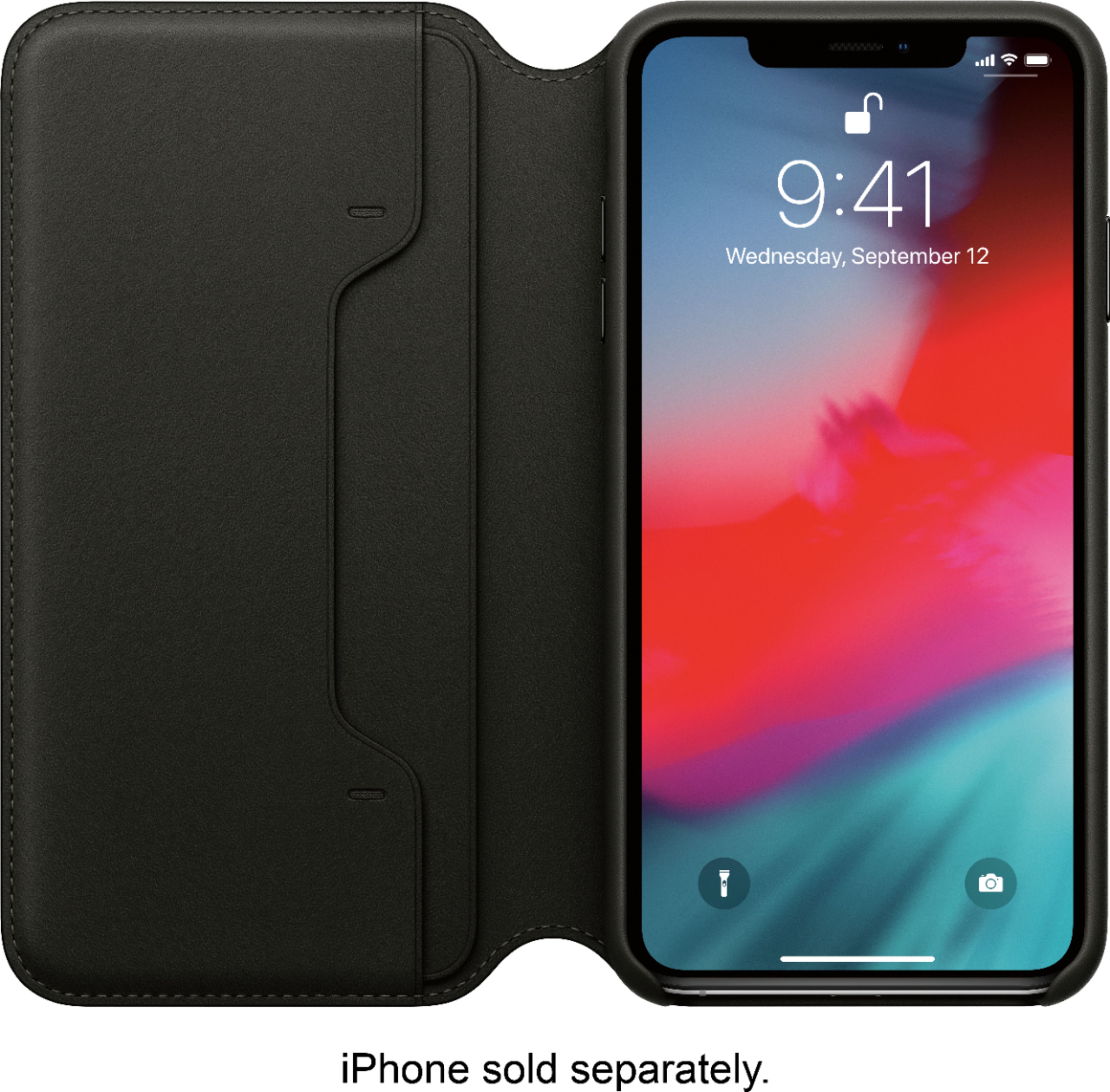 Best Buy: Apple iPhone® XS Max Leather Folio Black MRX22ZM/A
