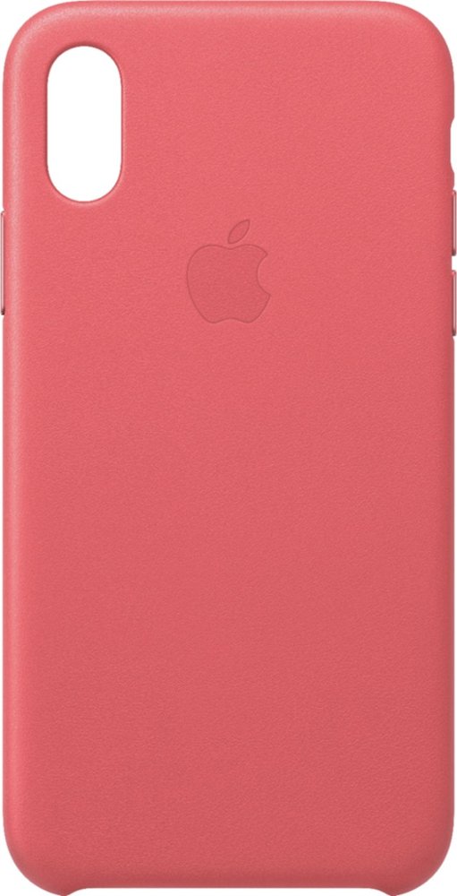 apple - iphone xs leather case - peony pink