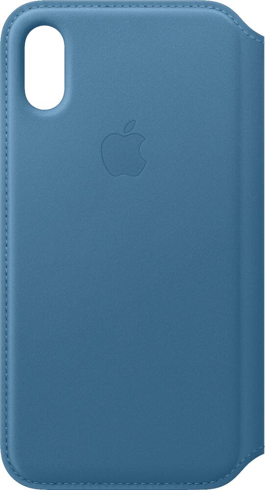 apple - iphone xs leather folio - cape cod blue apple - iphone xs leather folio - cape cod blue