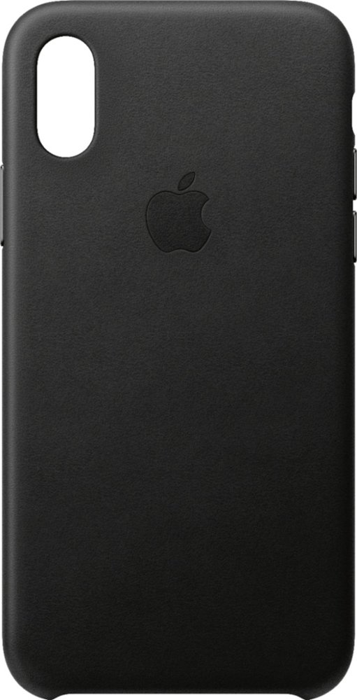 apple - iphone xs leather case - black