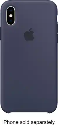 Front. Apple - iPhone® XS Silicone Case - Midnight Blue.