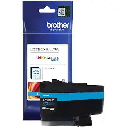 Front. Brother - LC3035C XXL Ultra High-Yield INKvestment Tank Ink Cartridge - Cyan.