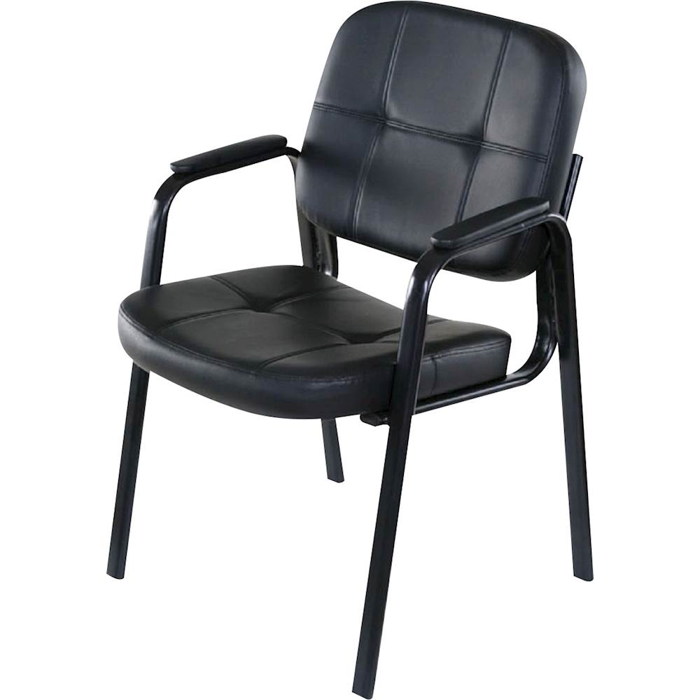 Left View: OneSpace - PVC Guest Reception Chair - Black