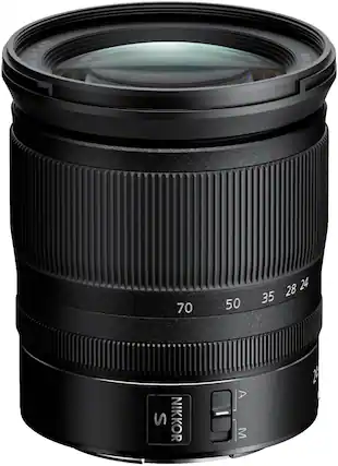 Front. Nikon - NIKKOR Z 24-70mm f/4 S Standard Zoom Lens for Nikon Z Cameras - Black.