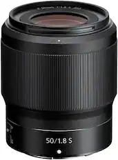 Front. Nikon - NIKKOR Z 50mm f/1.8 S Standard Prime Lens for Nikon Z Cameras - Black.