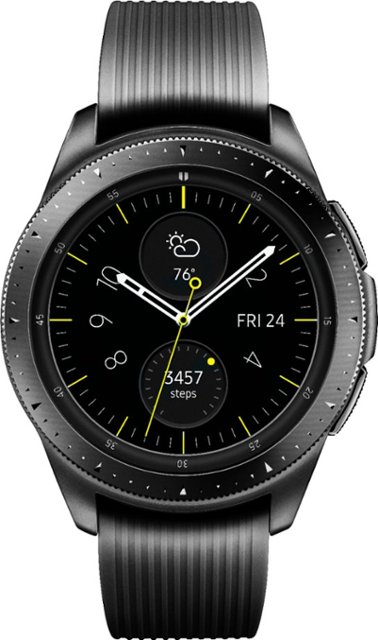 Front Zoom. Samsung - Geek Squad Certified Refurbished Galaxy Watch Smartwatch 42mm Stainless Steel - Midnight Black.