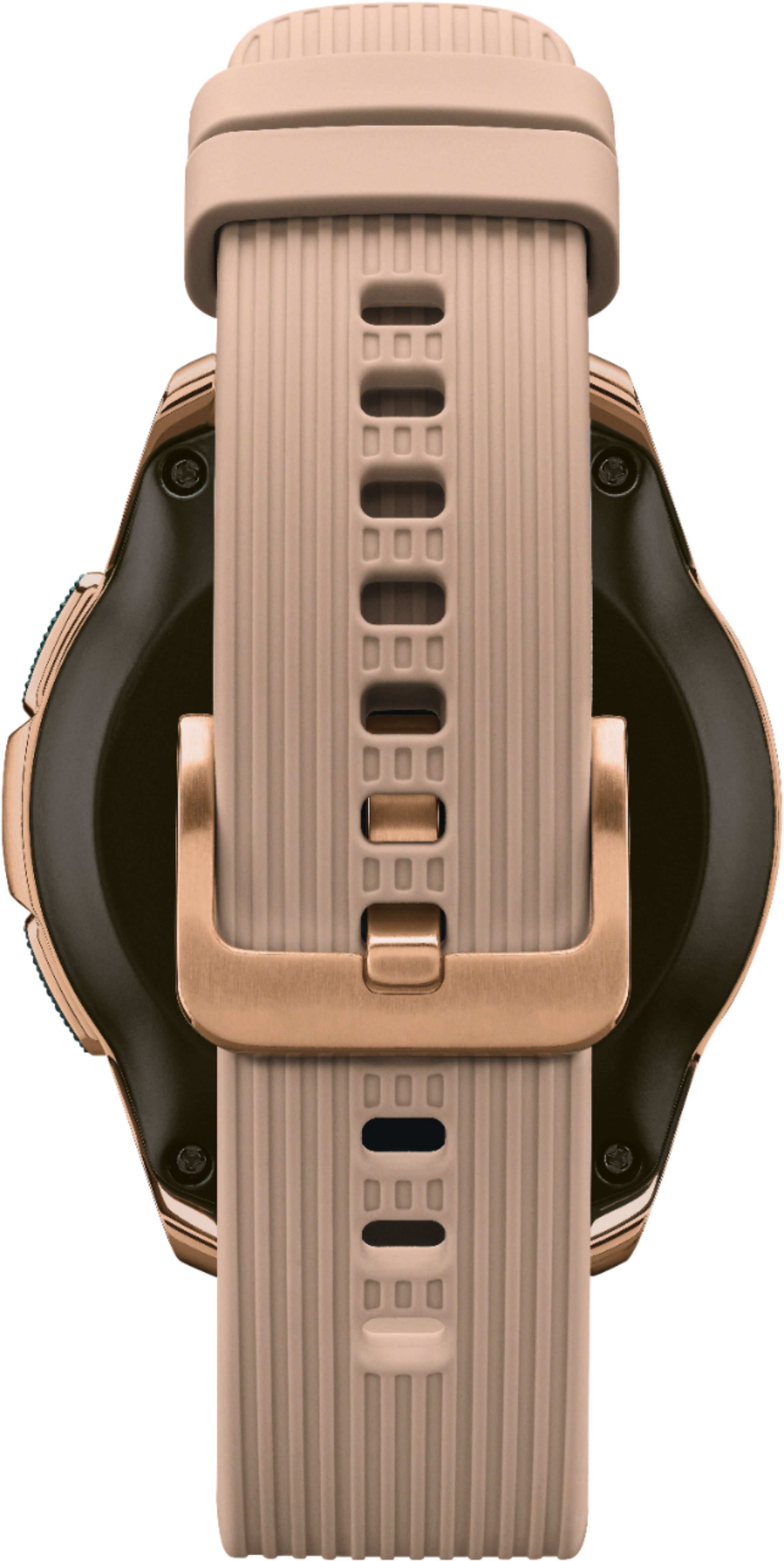 Back View: Samsung - Geek Squad Certified Refurbished Galaxy Watch Smartwatch 42mm Stainless Steel - Rose Gold