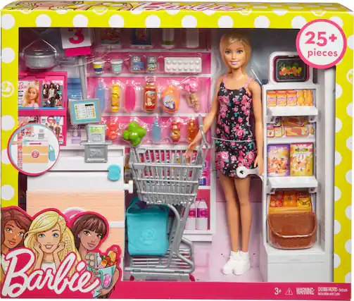 Front. Barbie - Supermarket - White/Pink.