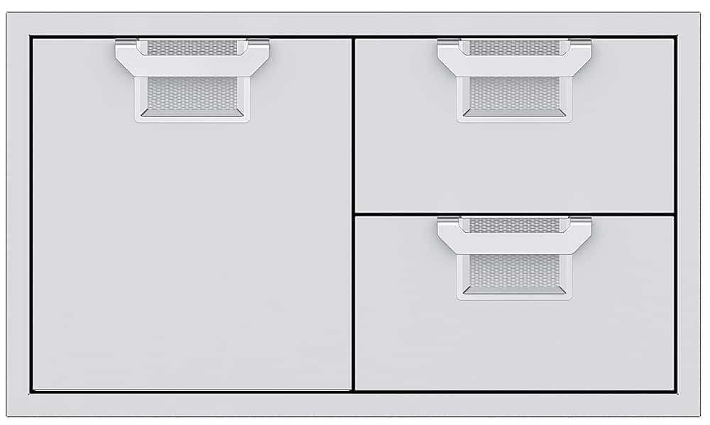 Left. Aspire by Hestan - Aspire AESDR Series 36" Double Drawer and Storage Door Combination - Clear.
