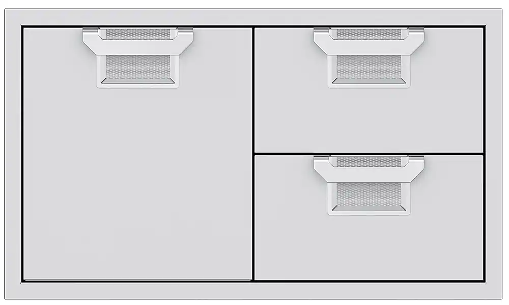 Left. Aspire by Hestan - Aspire AESDR Series 36" Double Drawer and Storage Door Combination - Clear.