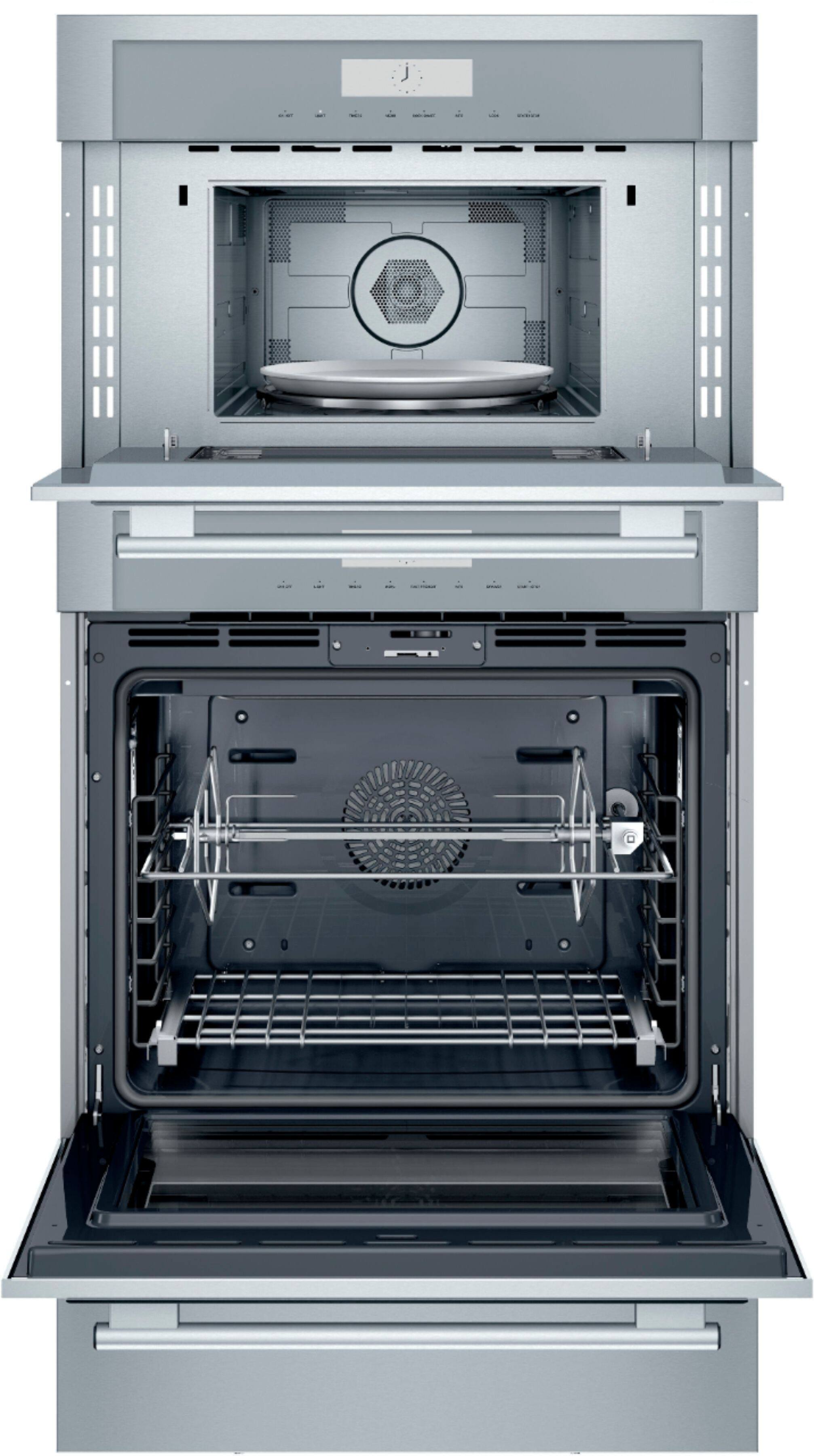 Alt View 2. Thermador - Masterpiece Series 30" Built-In Electric Convection Wall Oven with Built-In Speed Microwave and Warming Drawer - Stainless Steel.