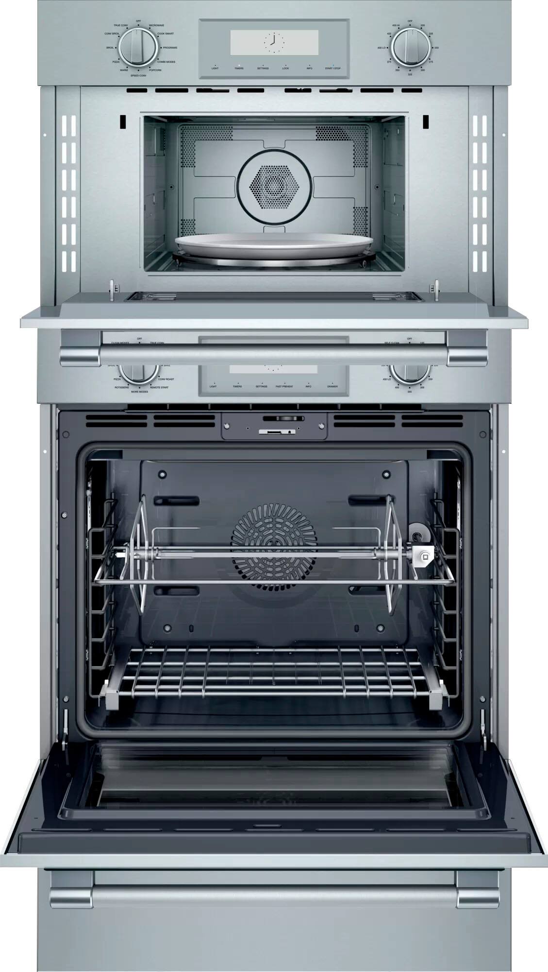 Alt View 1. Thermador - Professional Series 30" Built-In Electric Convection Wall Oven with Built-In Microwave and Wifi - Stainless Steel.