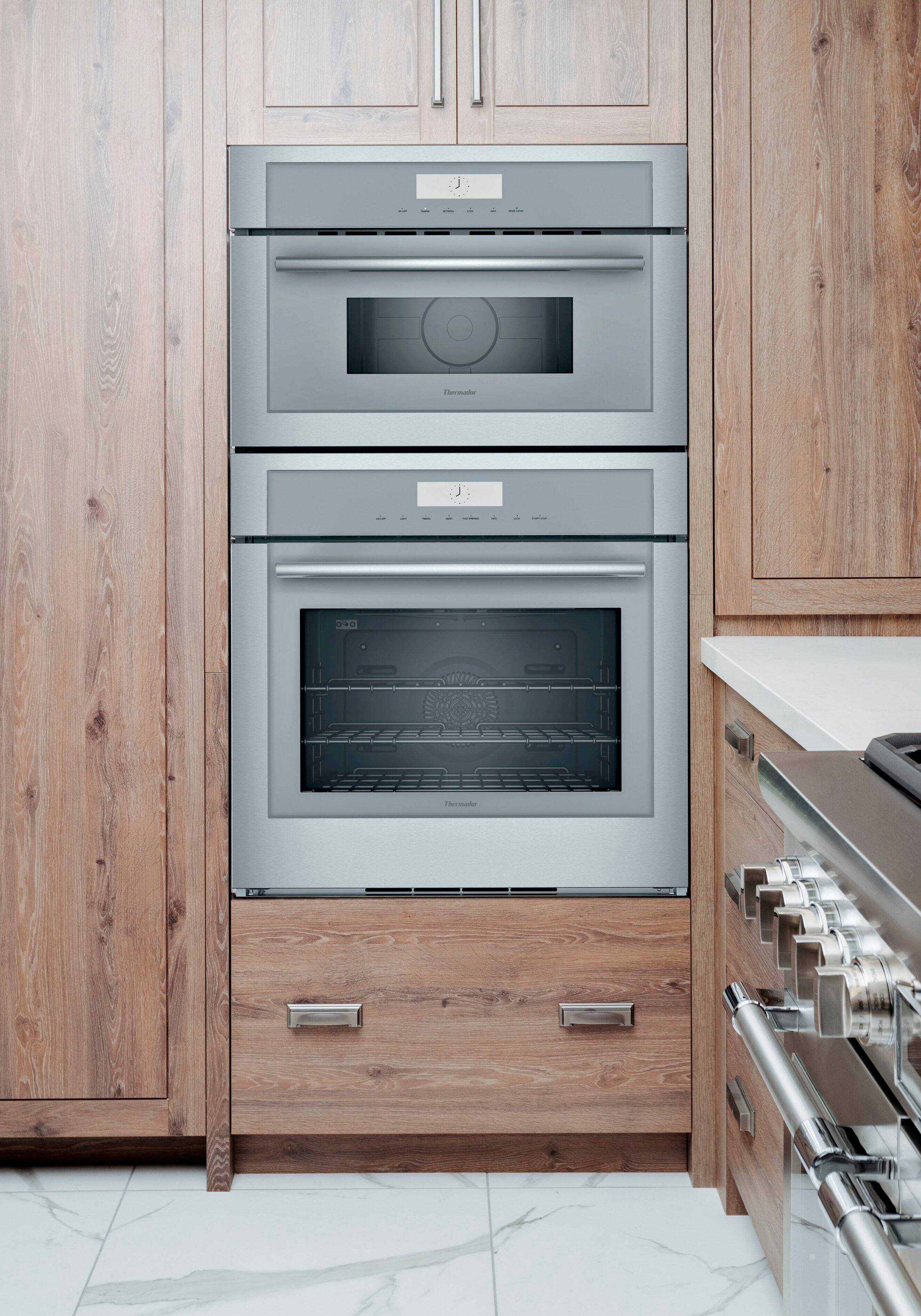 Alt View 2. Thermador - Masterpiece Series 30" Built-In Electric Convection Wall Oven with Built-In Microwave - Stainless Steel.