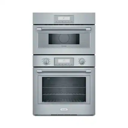 Front. Thermador - Professional Series 30" Built-In Electric Convection Wall Oven with Built-In Microwave - Stainless Steel.