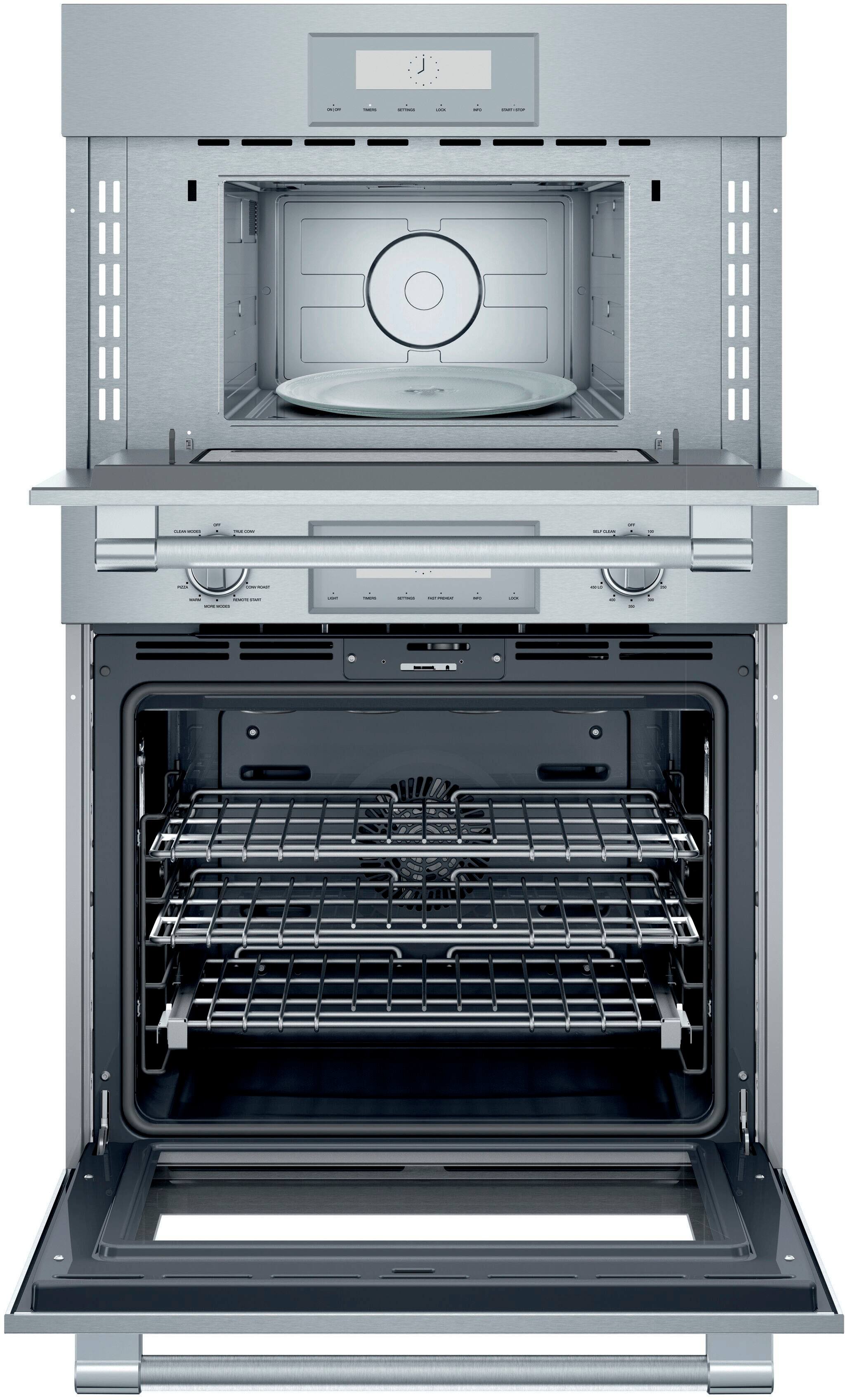 Alt View 1. Thermador - Professional Series 30" Built-In Electric Convection Wall Oven with Built-In Microwave - Stainless Steel.