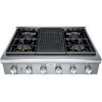 Thermador - Professional 36" Built-In Gas Cooktop – Liquid Propane Convertible - Stainless steel - Front_Zoom