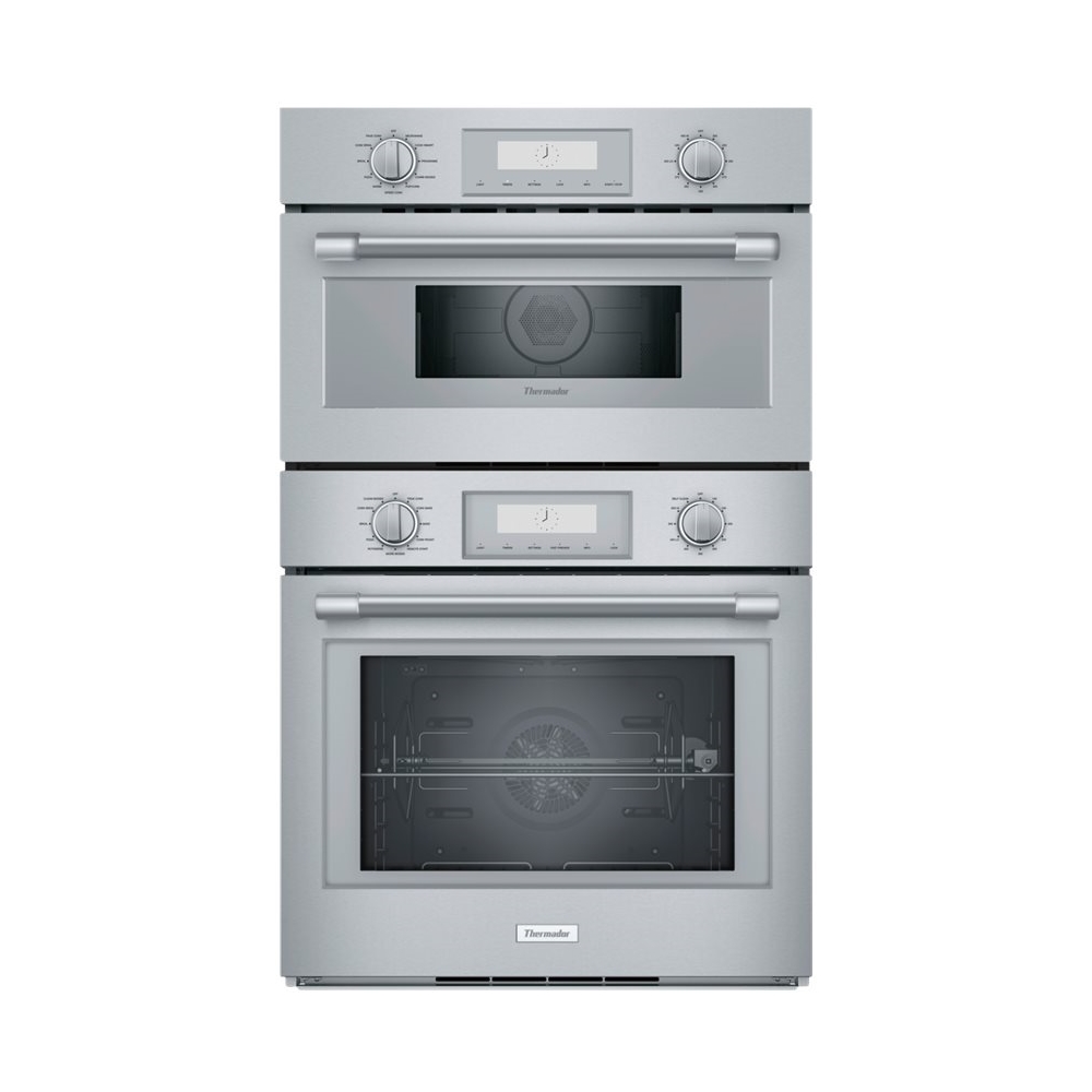Thermador - PROFESSIONAL SERIES 30" Double Electric Convection Wall Oven with Built-In Microwave - Stainless steel