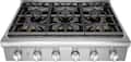 Thermador - Professional Series 36" Gas Rangetop with 6 Pedestal Star Burners and LP Conversion - Stainless Steel
