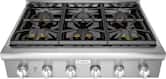 Thermador - Professional Series 36" Gas Rangetop with 6 Pedestal Star Burners and LP Conversion - Stainless Steel