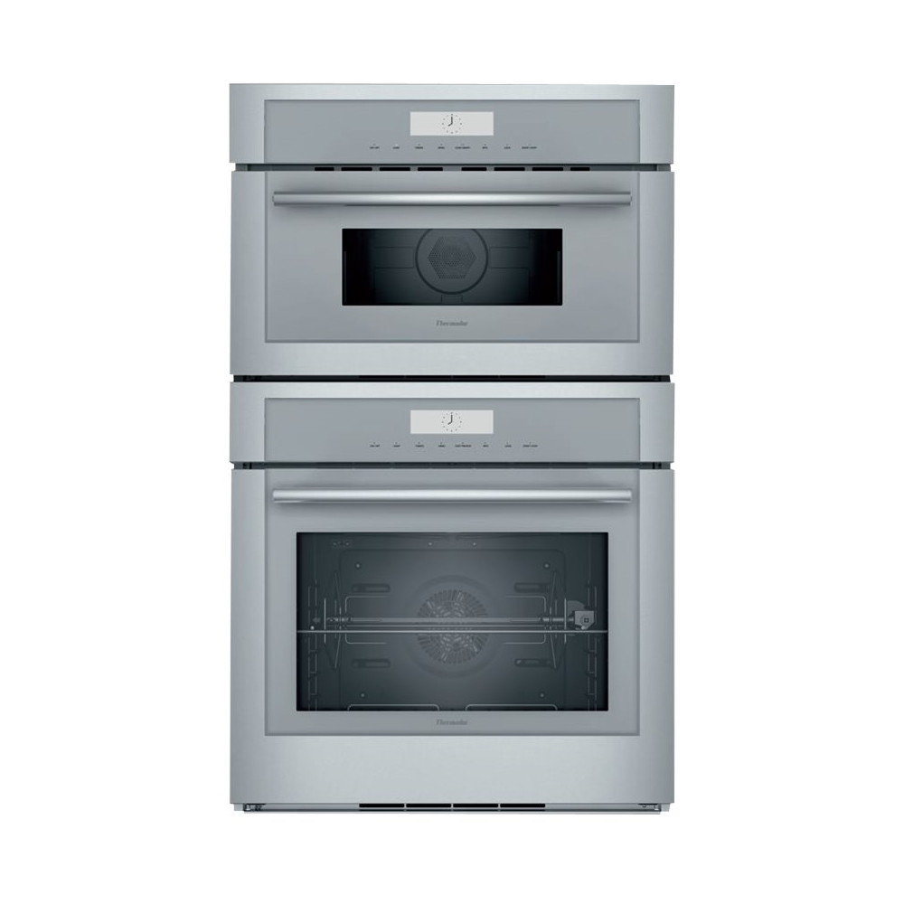 Thermador - Masterpiece Series 30" Built-In Double Electric Convection Wall Oven with Built-In Speed Microwave and HomeConnect - Stainless steel