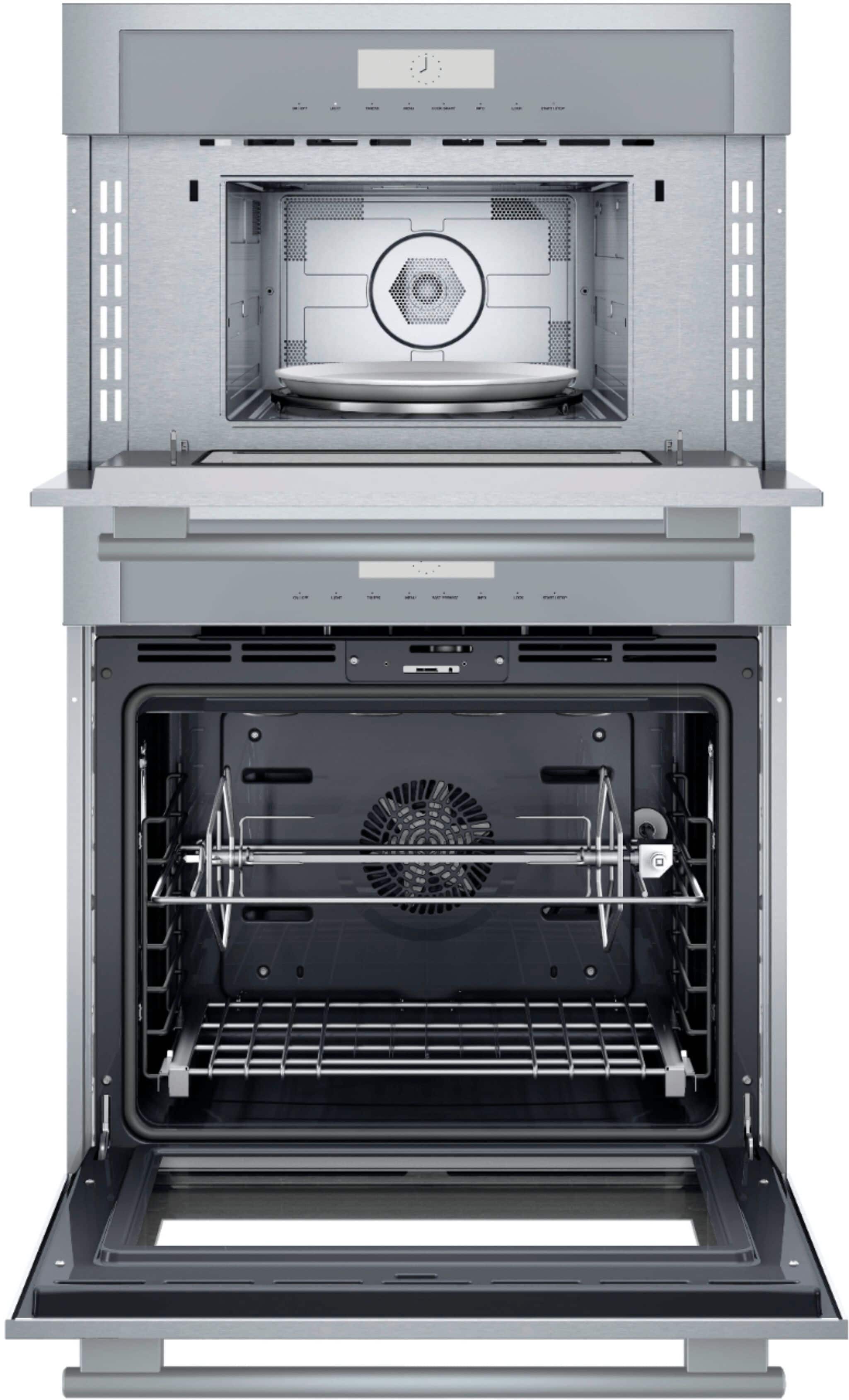 Alt View 2. Thermador - Masterpiece Series 30" Built-In Electric Convection Wall Oven with Built-In Speed Microwave and Wifi - Stainless Steel.
