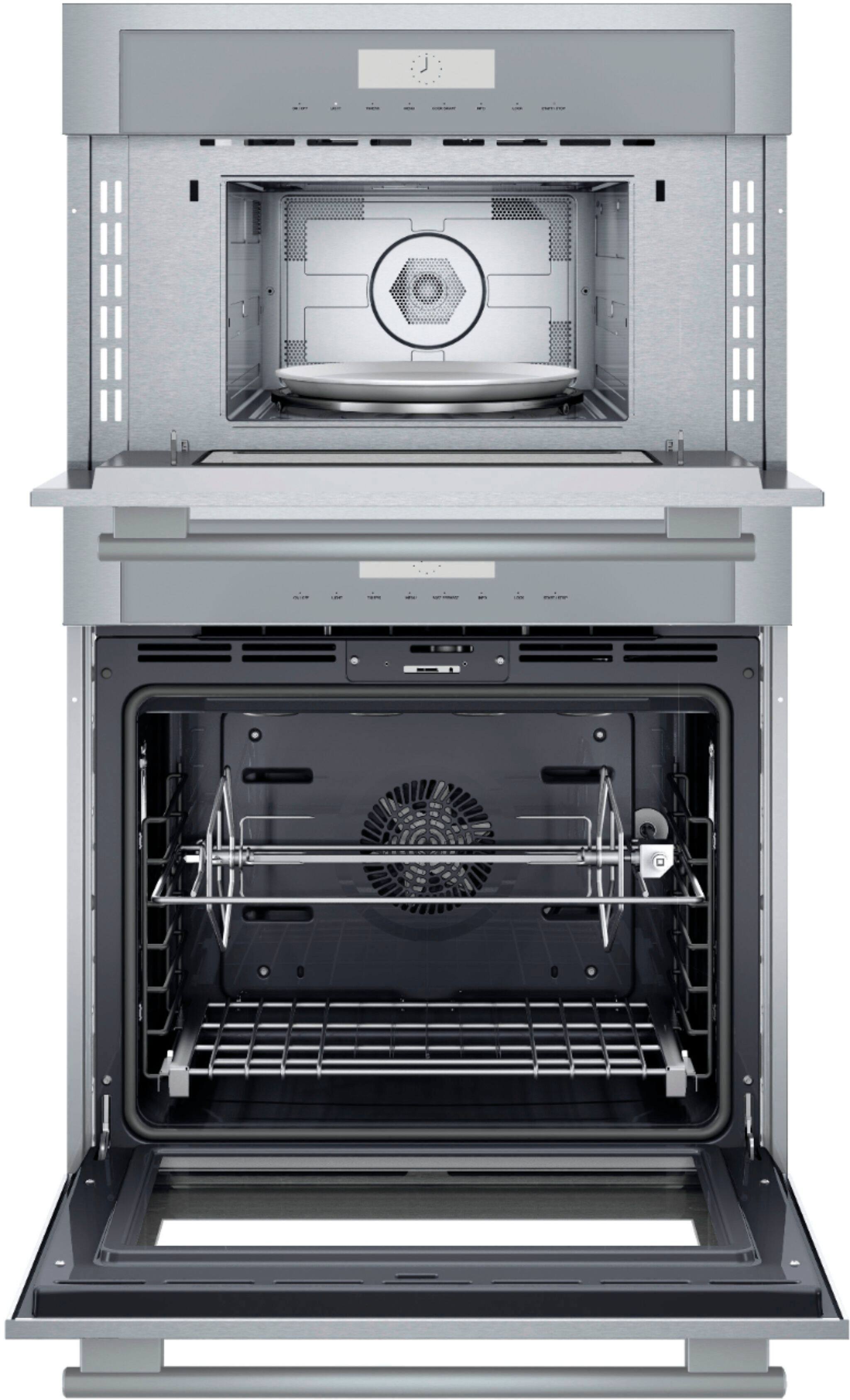 Alt View 2. Thermador - Masterpiece Series 30" Built-In Electric Convection Wall Oven with Built-In Speed Microwave and Wifi - Stainless Steel.