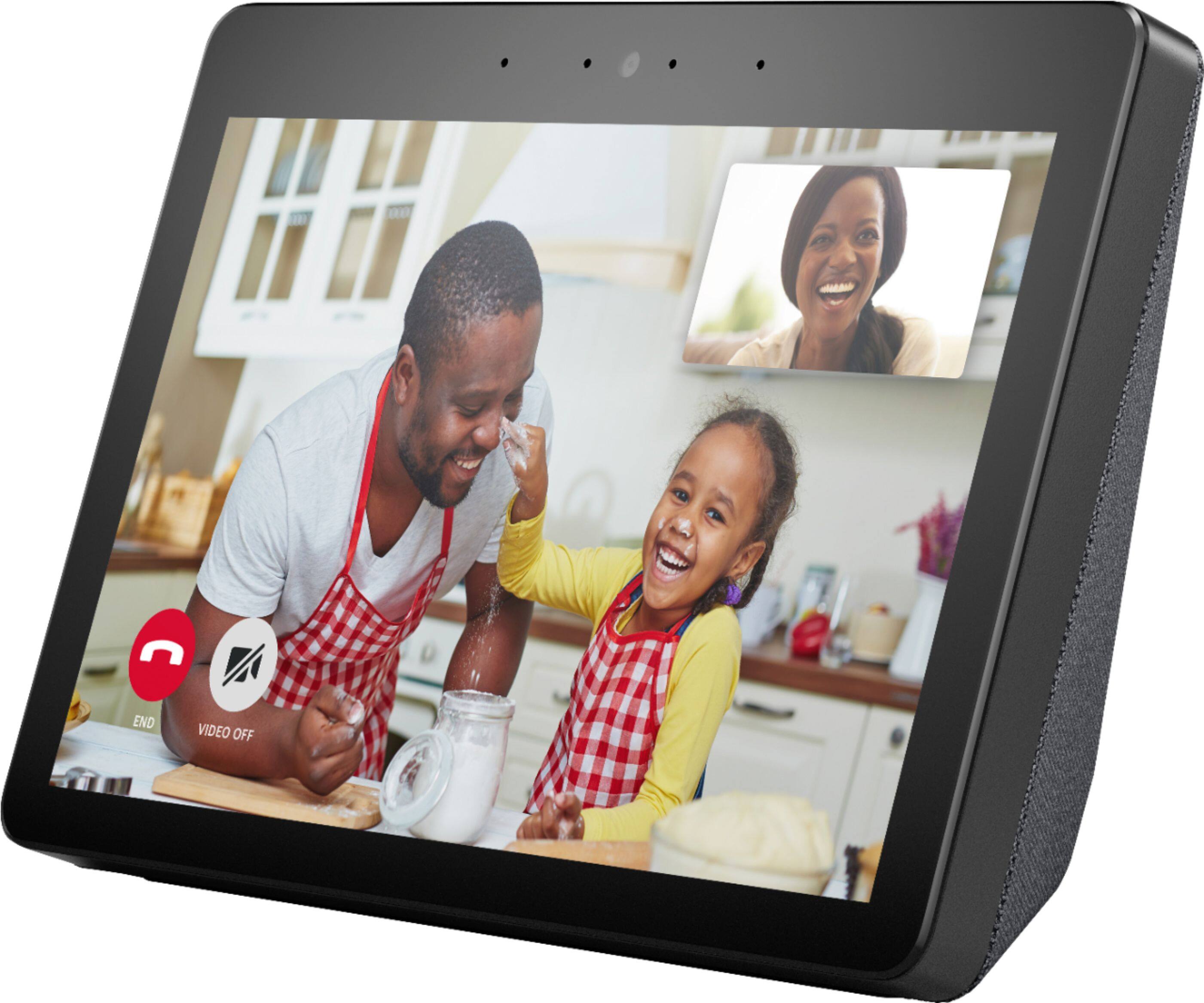 Alt View 12. Amazon - Echo Show (2nd Gen) - Smart Speaker with Alexa and built in smart home Hub - Charcoal.