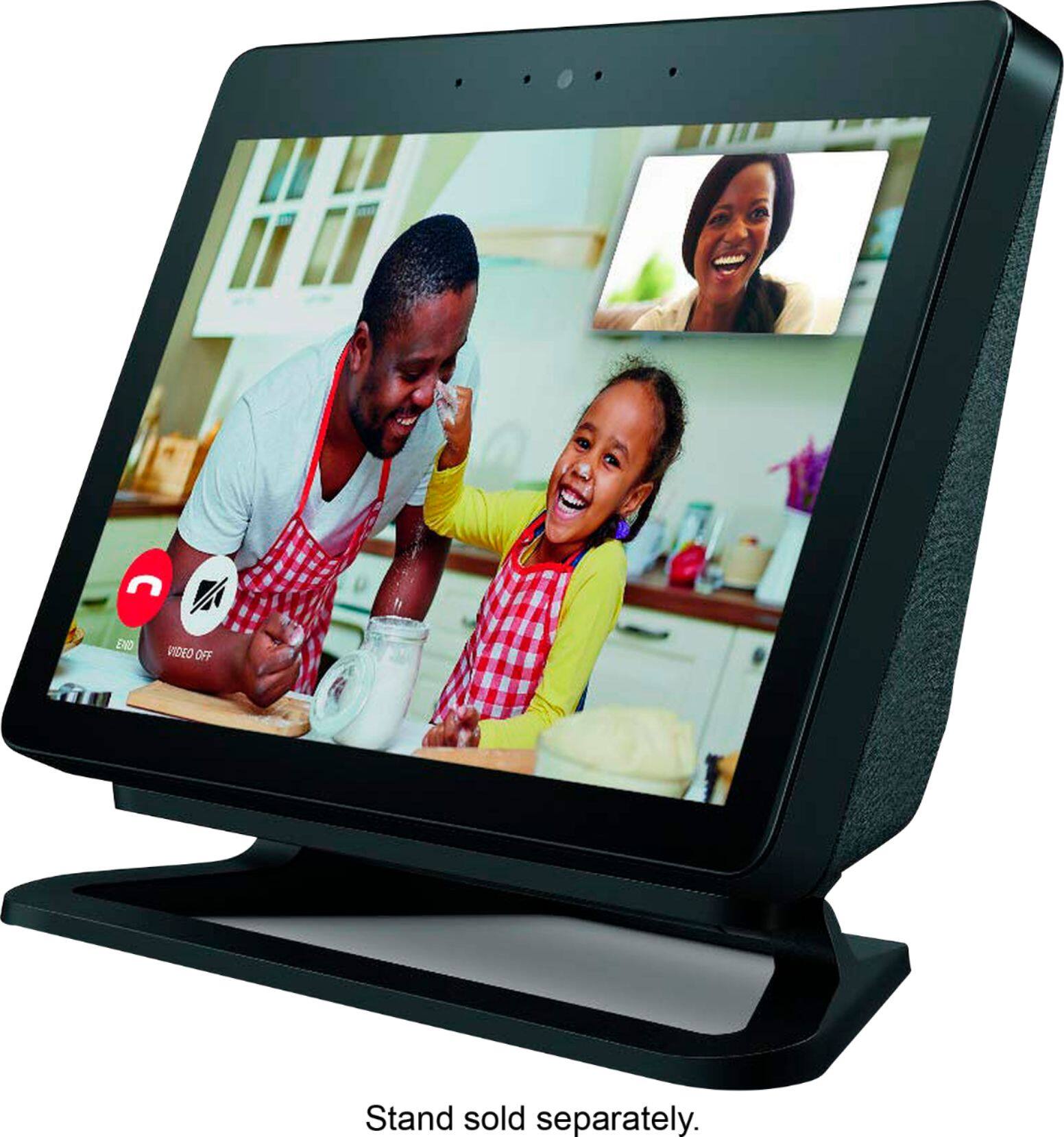 Alt View 1. Amazon - Echo Show (2nd Gen) - Smart Speaker with Alexa and built in smart home Hub - Charcoal.