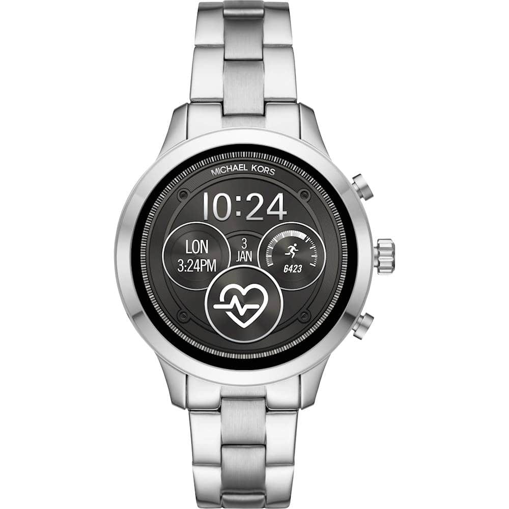 Front. Michael Kors - Access Runway Smartwatch 41mm Stainless Steel - Silver-Tone.