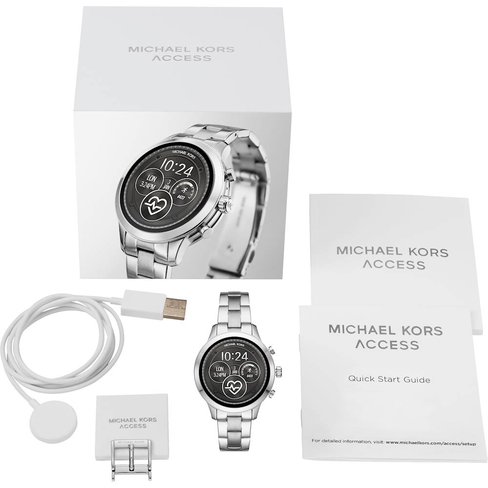 Onkel eller Mister falanks Døds kæbe Best Buy: Michael Kors Access Runway Smartwatch 41mm Stainless Steel  Silver-Tone MKT5044