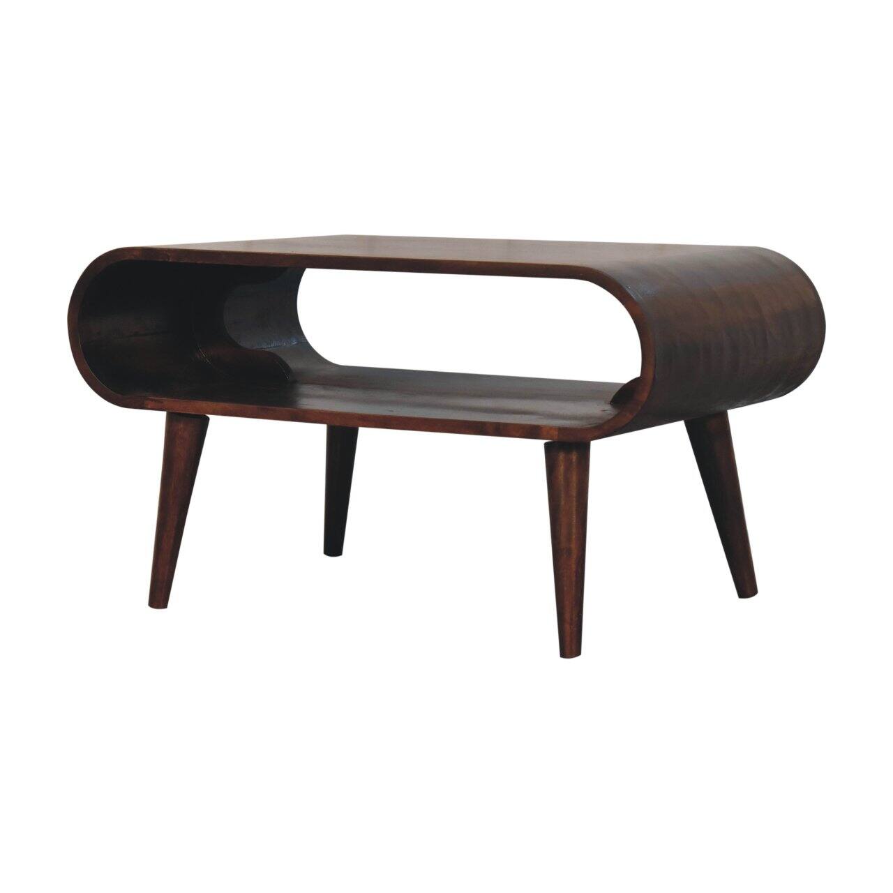 Left. Artisan Furniture - Open California Walnut Coffee Table - chestnut.
