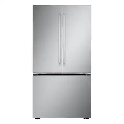Front. LG - 36-in Wide Counter-Depth MAX 26.5 Cu. Ft. French Door Smart Refrigerator with Internal Water - Stainless Steel.
