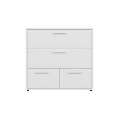Front. TuHome - Alpine Wide Four Drawer Dresser, Bedroom Storage - White.