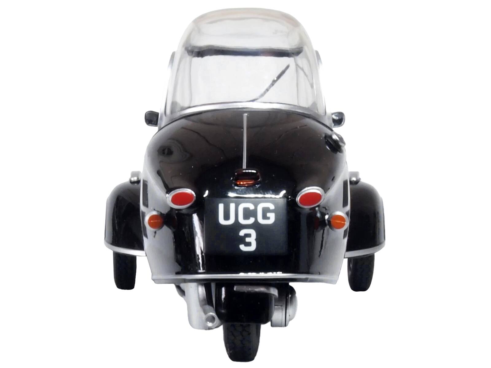 Alt View 4. Oxford Diecast - Messerschmitt KR200 Bubble Top Black with Red Interior 1/18 Diecast Model Car by Oxford Diecast.