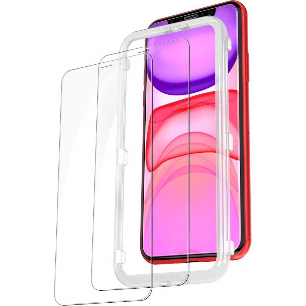 Left. SaharaCase - ZeroDamage Glass Screen Protector for Apple® iPhone® XR and 11 - Clear.