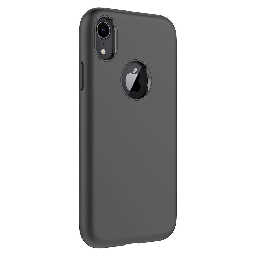 onlycase series classic case with glass screen protector for apple iphone xr - black