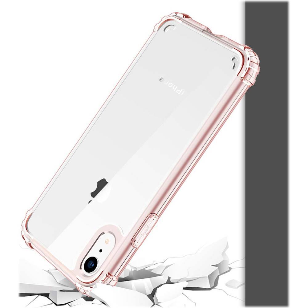 case with glass screen protector for apple iphone xr - rose gold clear case with glass screen protector for apple iphone xr - rose gold clear