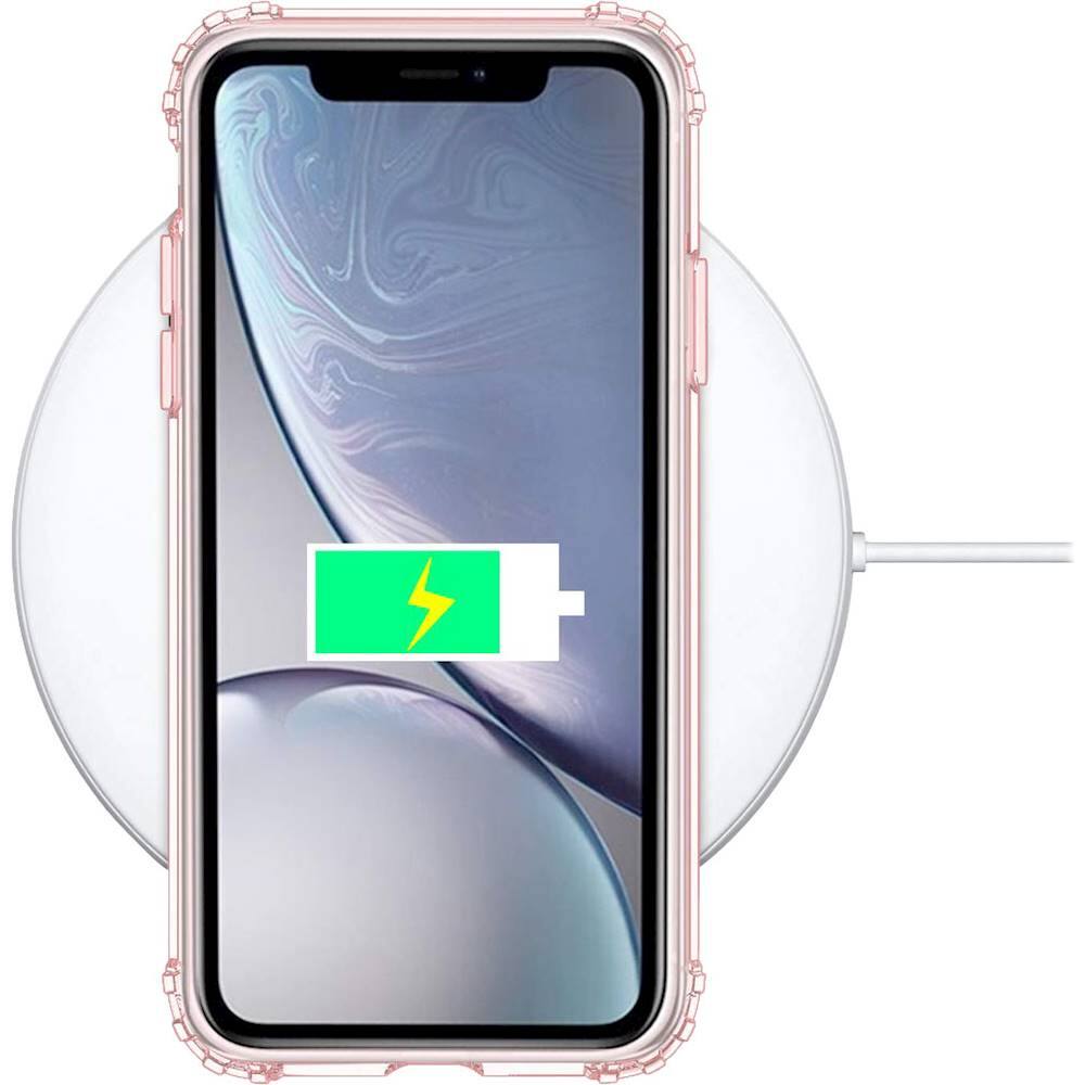 case with glass screen protector for apple iphone xr - rose gold clear case with glass screen protector for apple iphone xr - rose gold clear