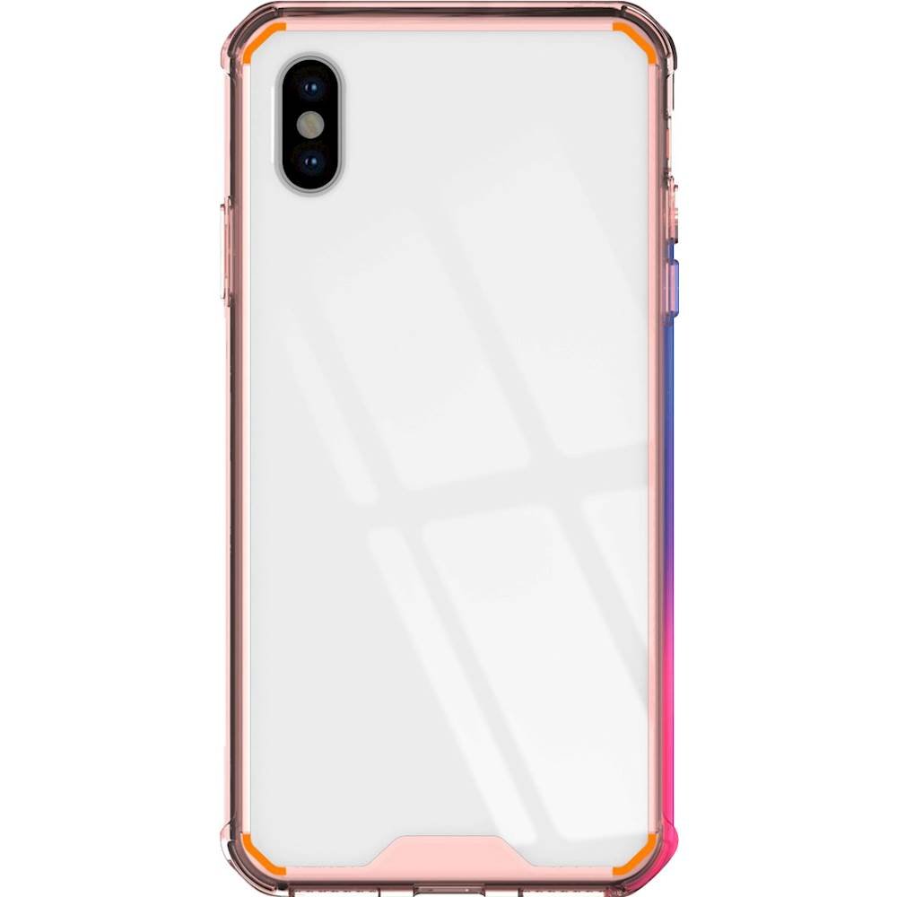 case with glass screen protector for apple iphone xr - rose gold clear