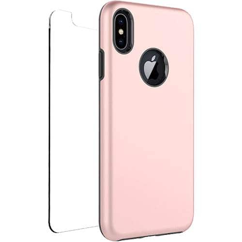 classic case with glass screen protector for apple iphone xs max - rose gold classic case with glass screen protector for apple iphone xs max - rose gold