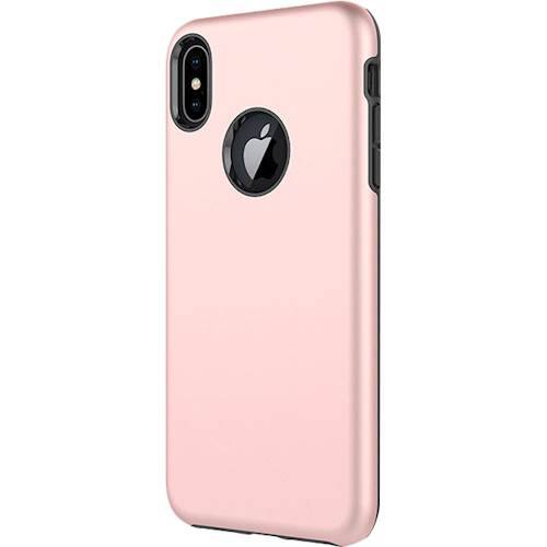 classic case with glass screen protector for apple iphone xs max - rose gold