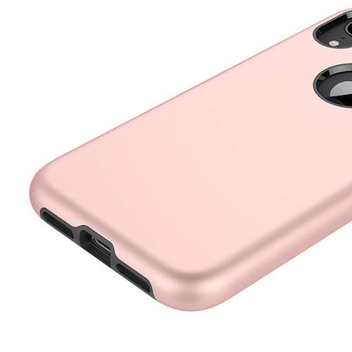classic case with glass screen protector for apple iphone xs max - rose gold