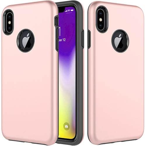 classic case with glass screen protector for apple iphone xs max - rose gold classic case with glass screen protector for apple iphone xs max - rose gold