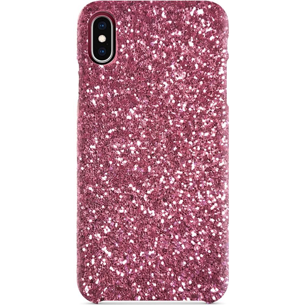 sparkle case with glass screen protector for apple iphone xs max - rose gold