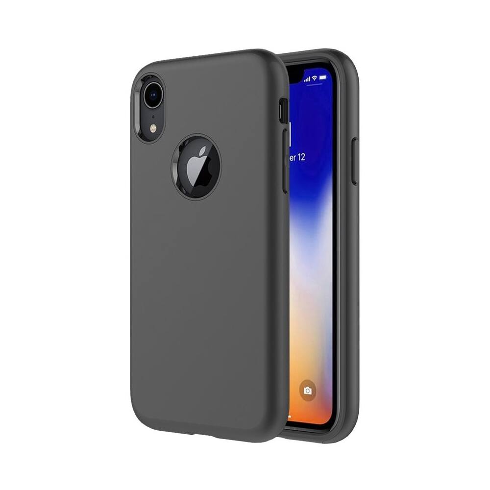 classic case with glass screen protector for apple iphone xr - black classic case with glass screen protector for apple iphone xr - black