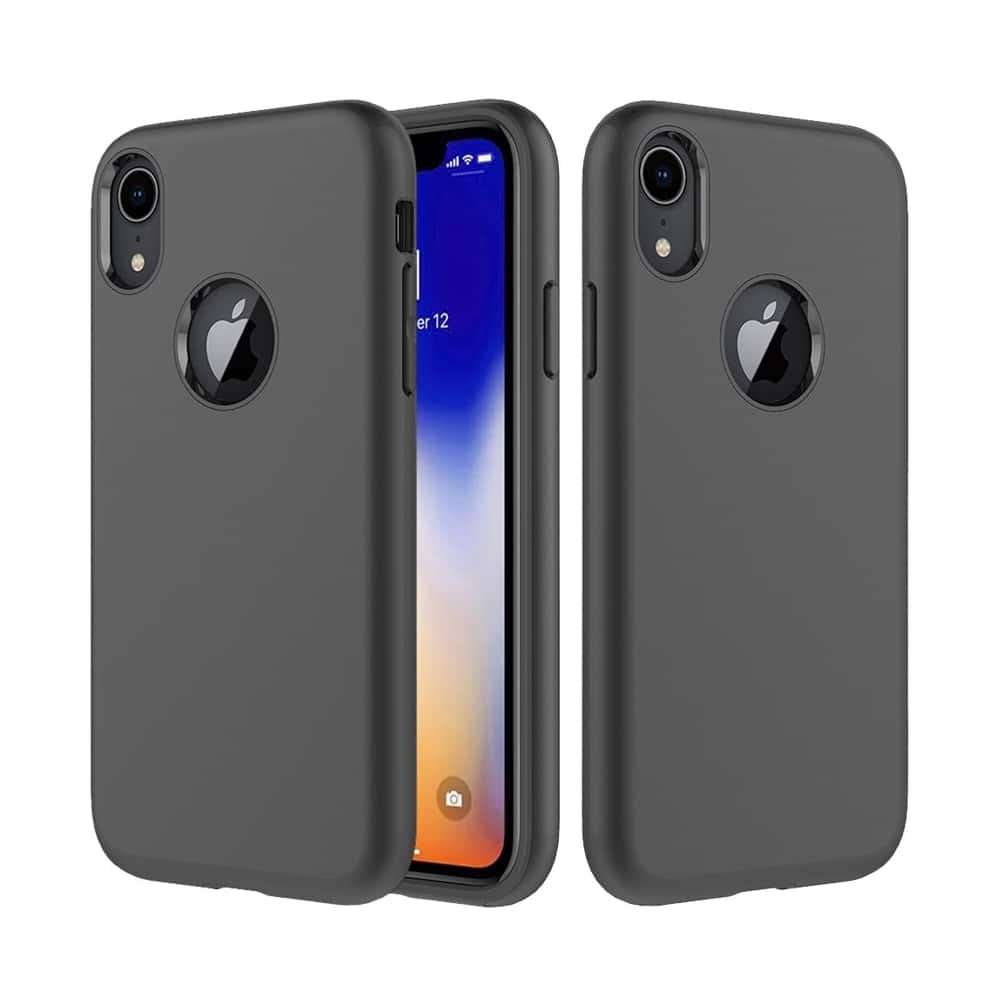 classic case with glass screen protector for apple iphone xr - black classic case with glass screen protector for apple iphone xr - black