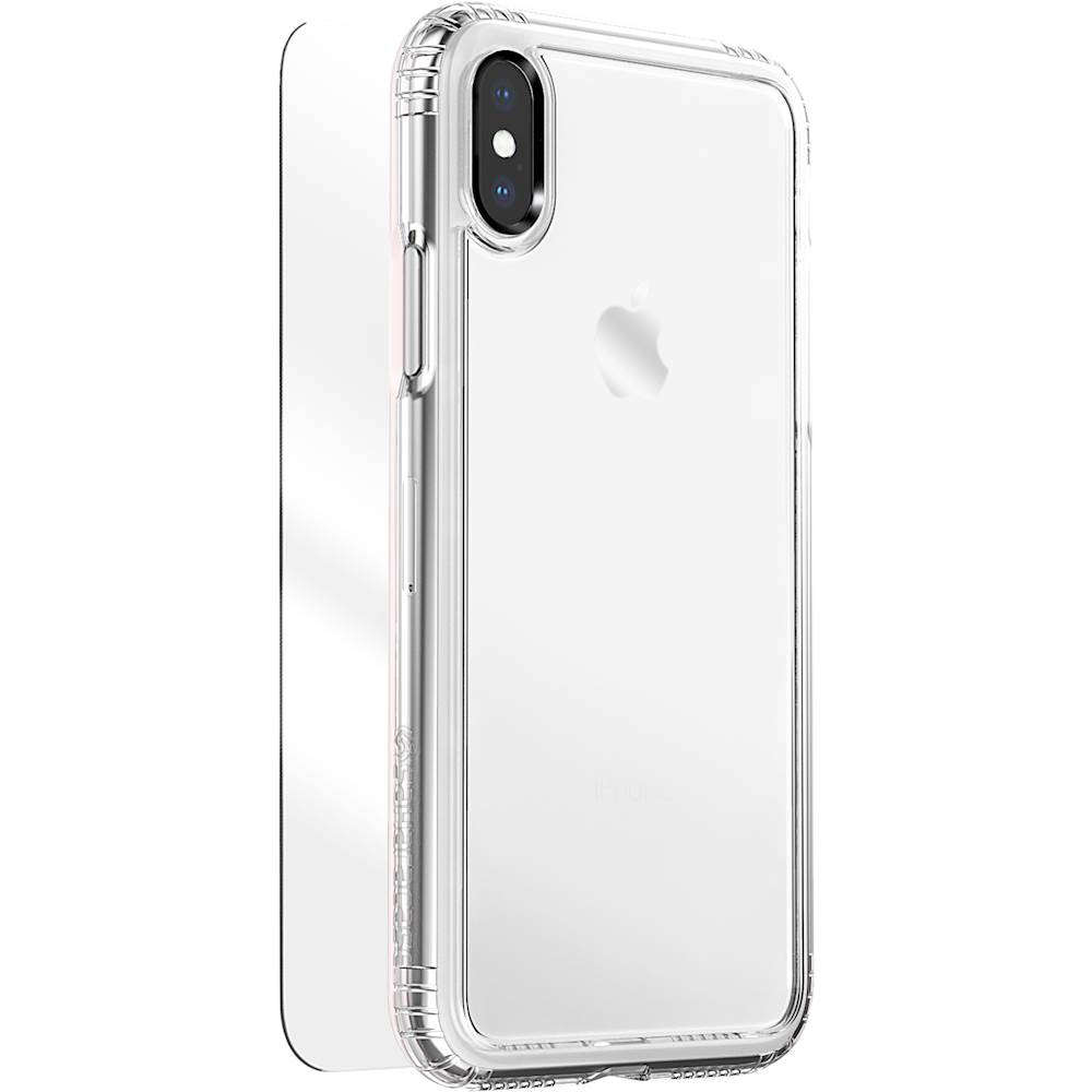 Angle View: SaharaCase - Crystal Clear Protective Kit Case with Glass Screen Protector for Apple® iPhone® XS Max - Crystal Clear