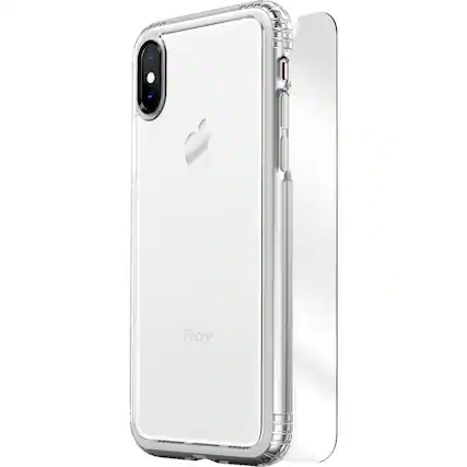 Front. SaharaCase - Protective Kit Case with Glass Screen Protector for Apple iPhone XS Max - Crystal Clear.