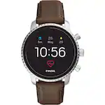 Best Buy Fossil Gen 4 Explorist HR Smartwatch 45mm Stainless Steel Stainless Steel with Brown Leather Strap FTW4015