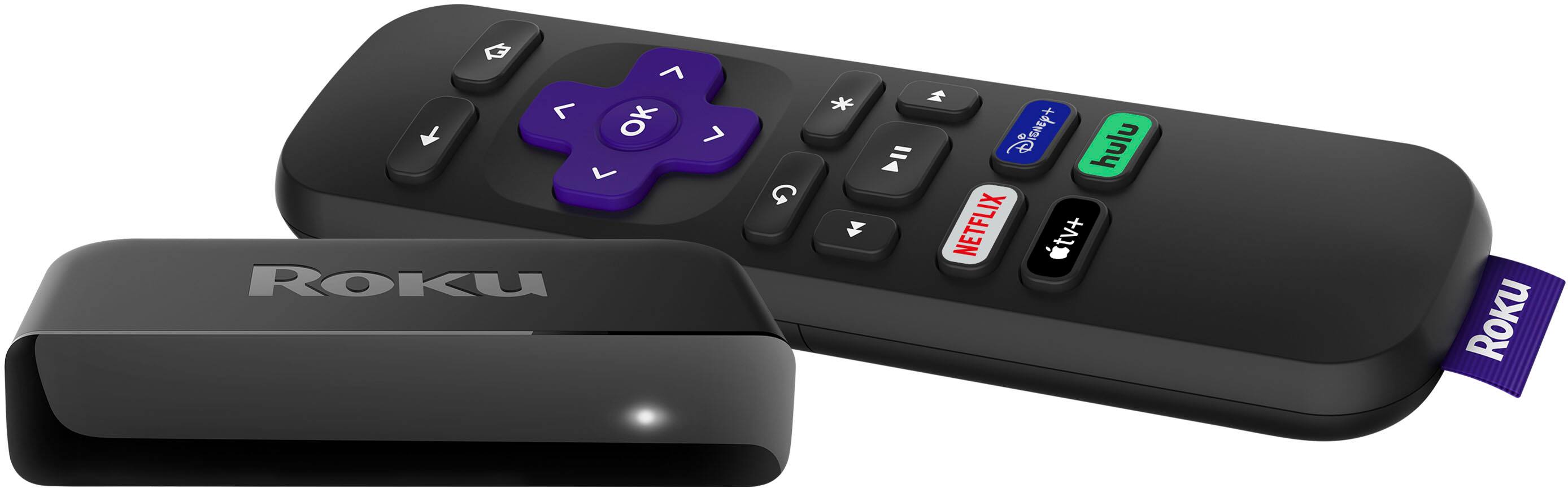 Front. Roku - Premiere Streaming Media Player with Premium High Speed HDMI Cable and Simple Remote.